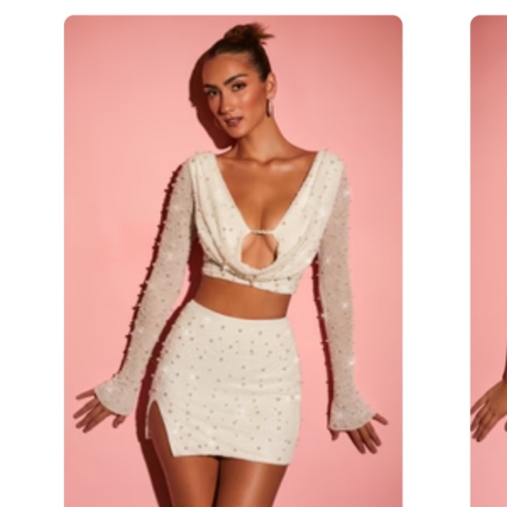 Elegant Cream Mini Skirt